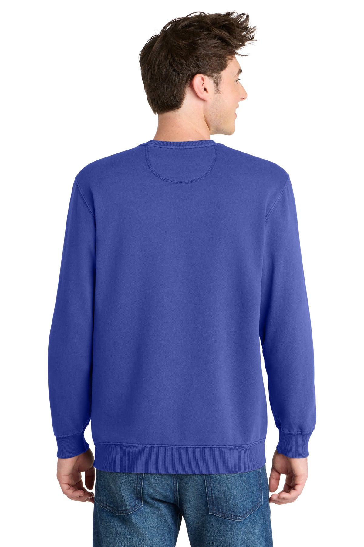 Port & Co Beach Wash Garment-Dyed Crewneck Sweatshirt - Blue Iris