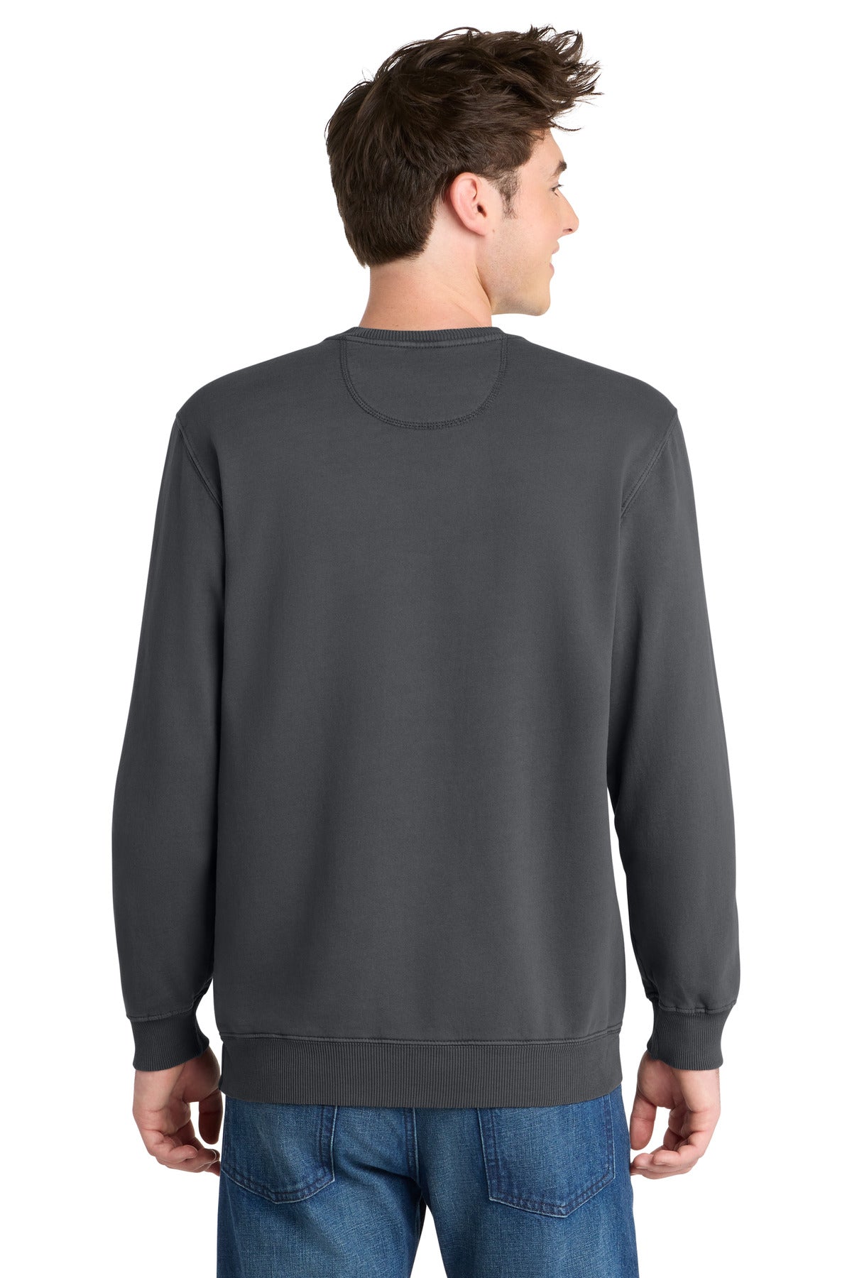 Port & Co Beach Wash Garment-Dyed Crewneck Sweatshirt - Coal
