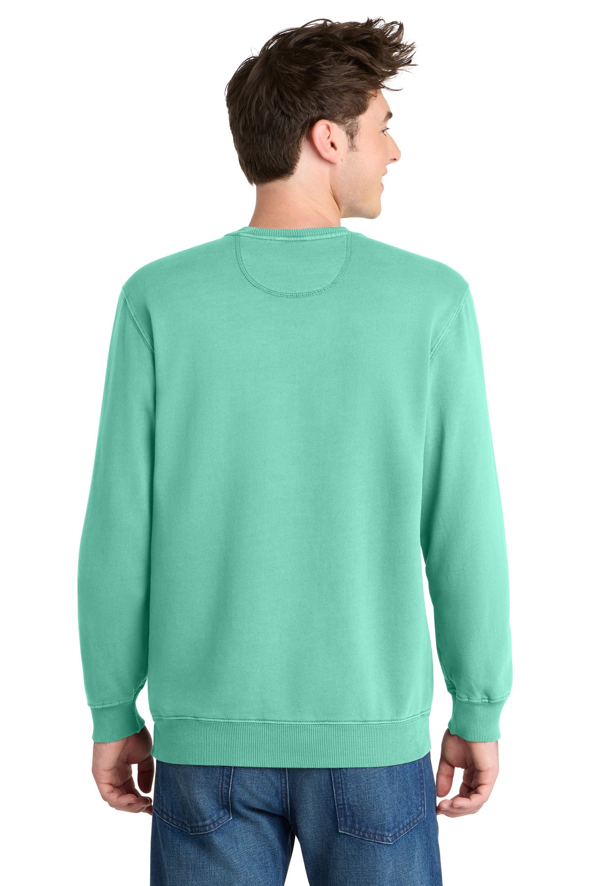 Port & Co Beach Wash Garment-Dyed Crewneck Sweatshirt - Cool Mint