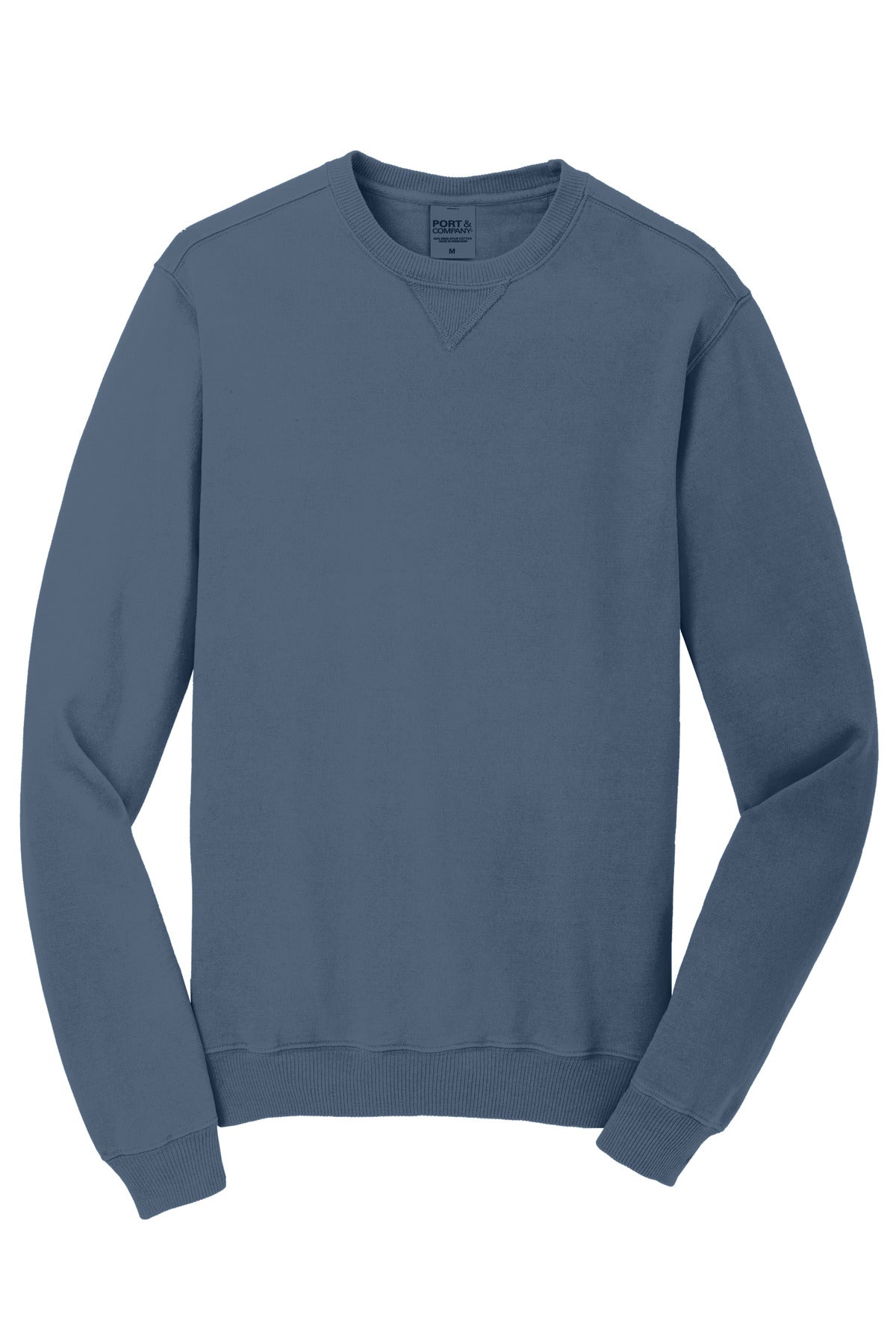 Port & Co Beach Wash Garment-Dyed Crewneck Sweatshirt - Denim Blue