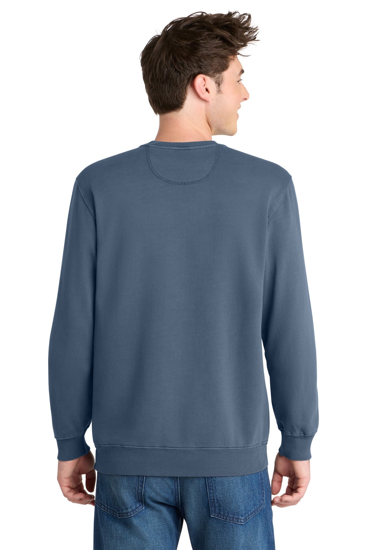 Port & Co Beach Wash Garment-Dyed Crewneck Sweatshirt - Denim Blue