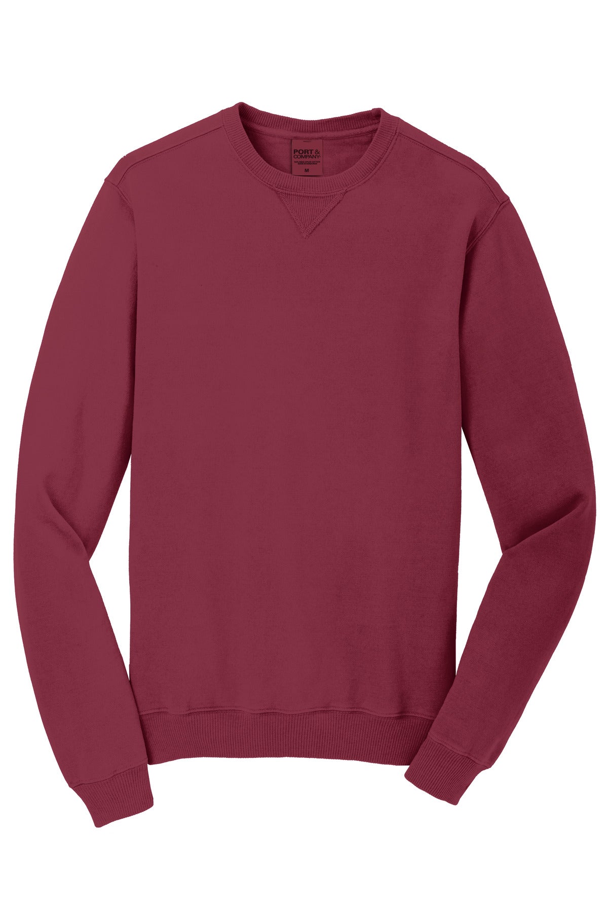 Port & Co Beach Wash Garment-Dyed Crewneck Sweatshirt - Merlot