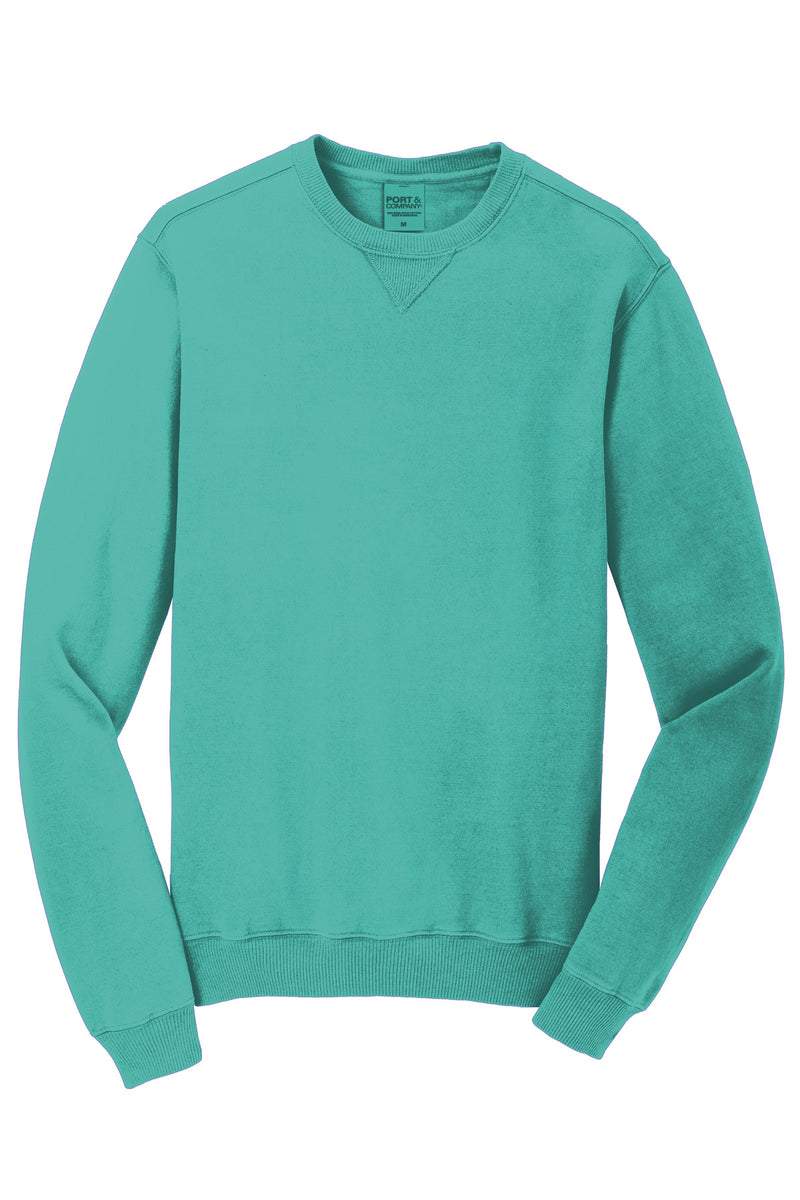 Port & Co Beach Wash Garment-Dyed Crewneck Sweatshirt - Peacock