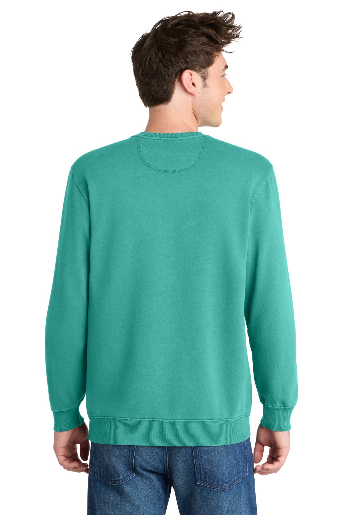 Port & Co Beach Wash Garment-Dyed Crewneck Sweatshirt - Peacock