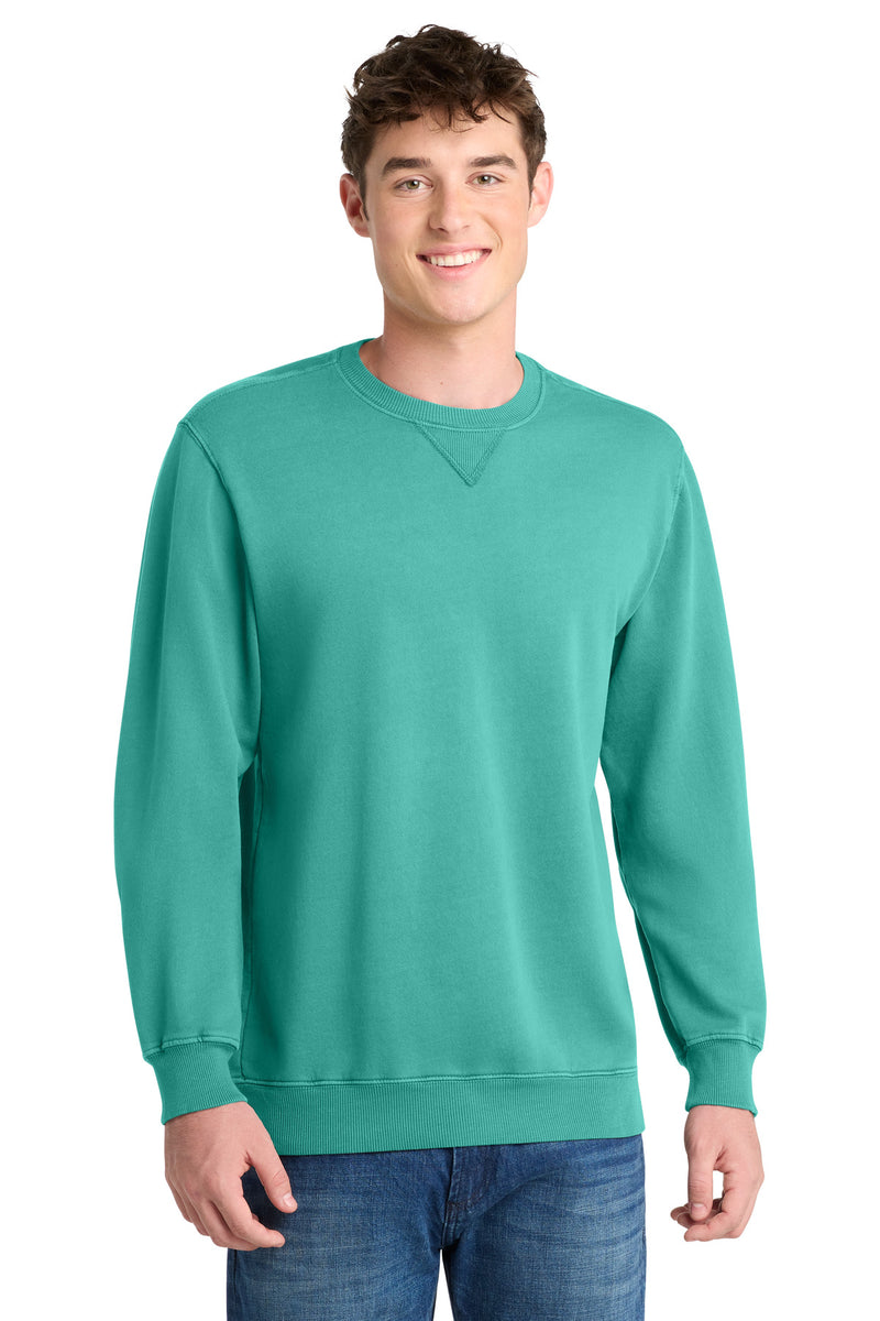 Port & Co Beach Wash Garment-Dyed Crewneck Sweatshirt - Peacock