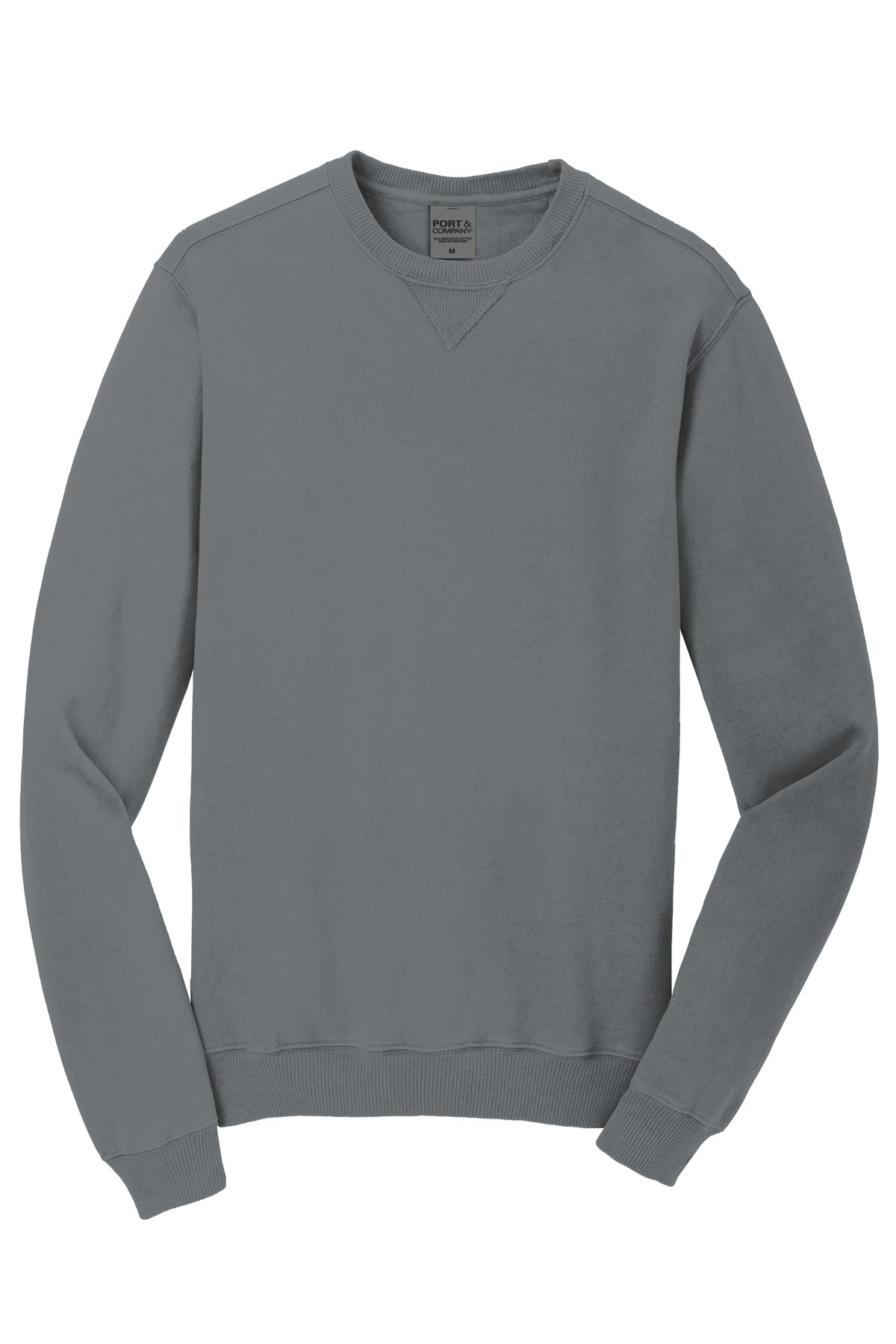 Port & Co Beach Wash Garment-Dyed Crewneck Sweatshirt - Pewter