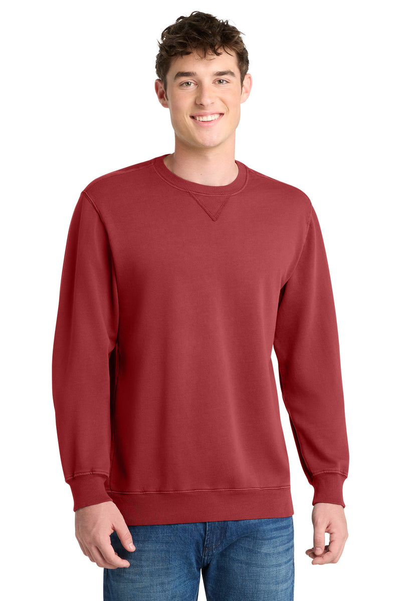 Port & Co Beach Wash Garment-Dyed Crewneck Sweatshirt - Red Rock
