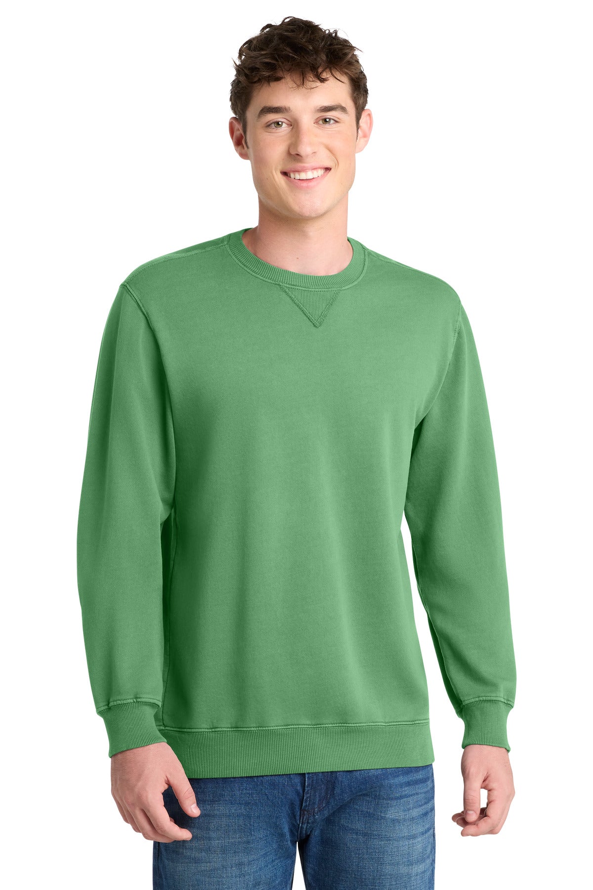 Port & Co Beach Wash Garment-Dyed Crewneck Sweatshirt - Safari