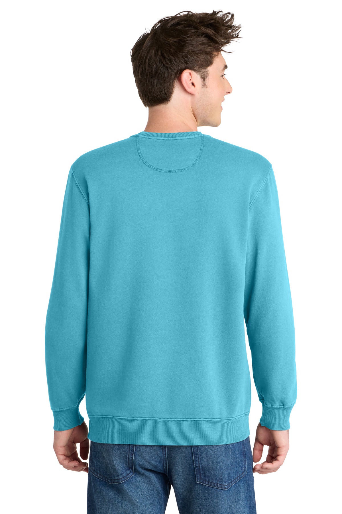 Port & Co Beach Wash Garment-Dyed Crewneck Sweatshirt - Tidal Wave