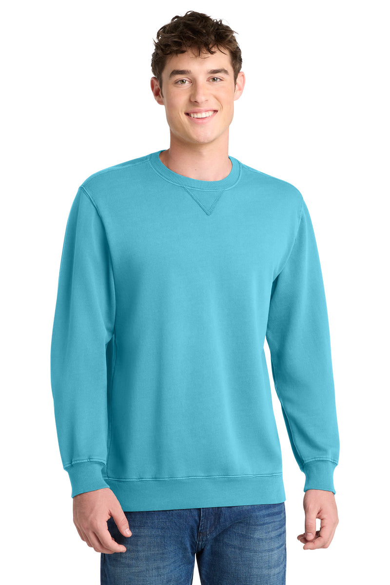 Port & Co Beach Wash Garment-Dyed Crewneck Sweatshirt - Tidal Wave