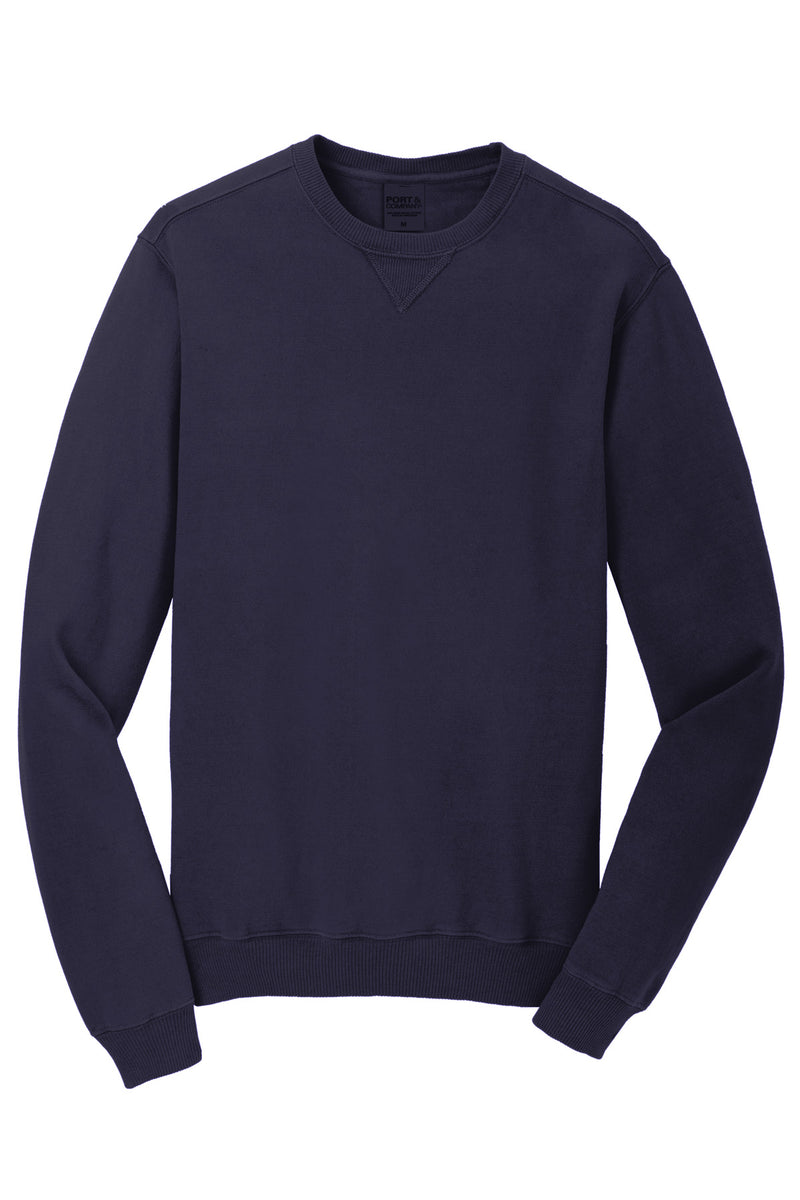 Port & Co Beach Wash Garment-Dyed Crewneck Sweatshirt - True Navy