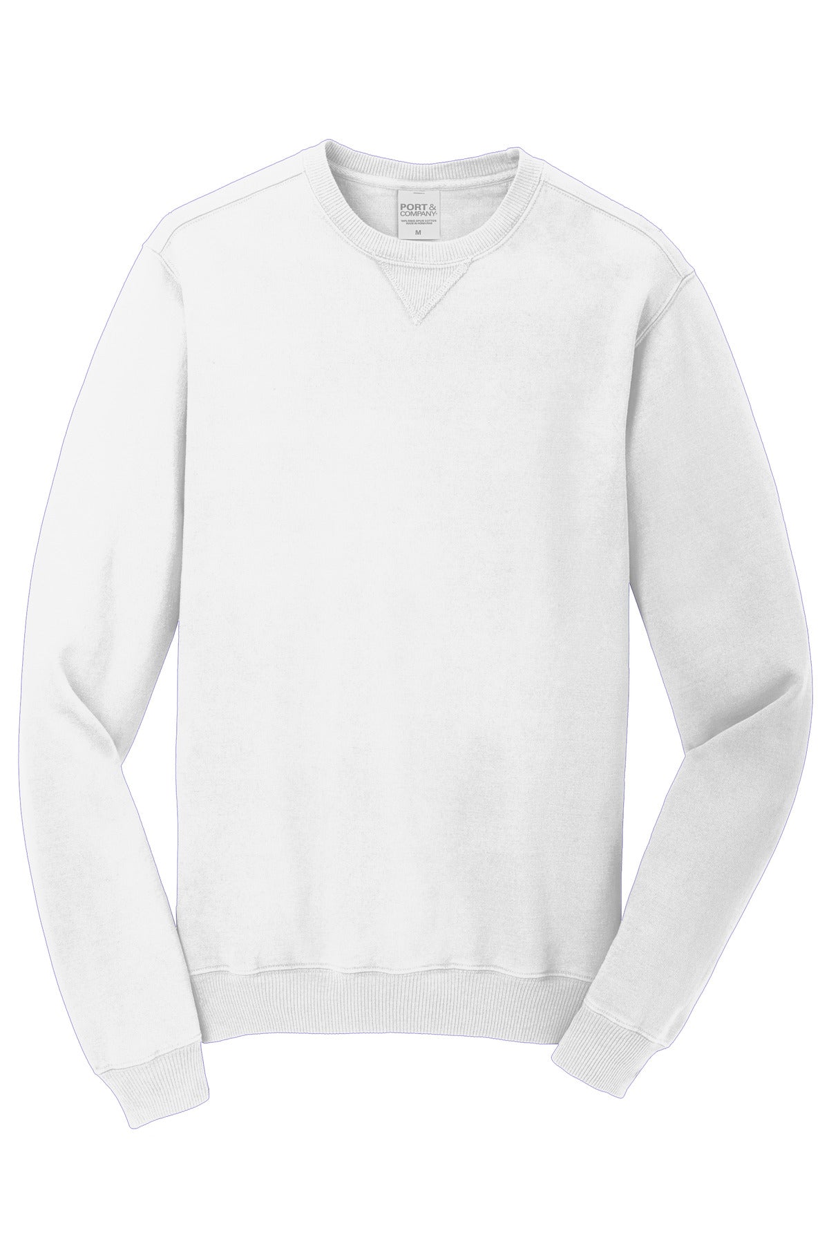 Port & Co Beach Wash Garment-Dyed Crewneck Sweatshirt - White