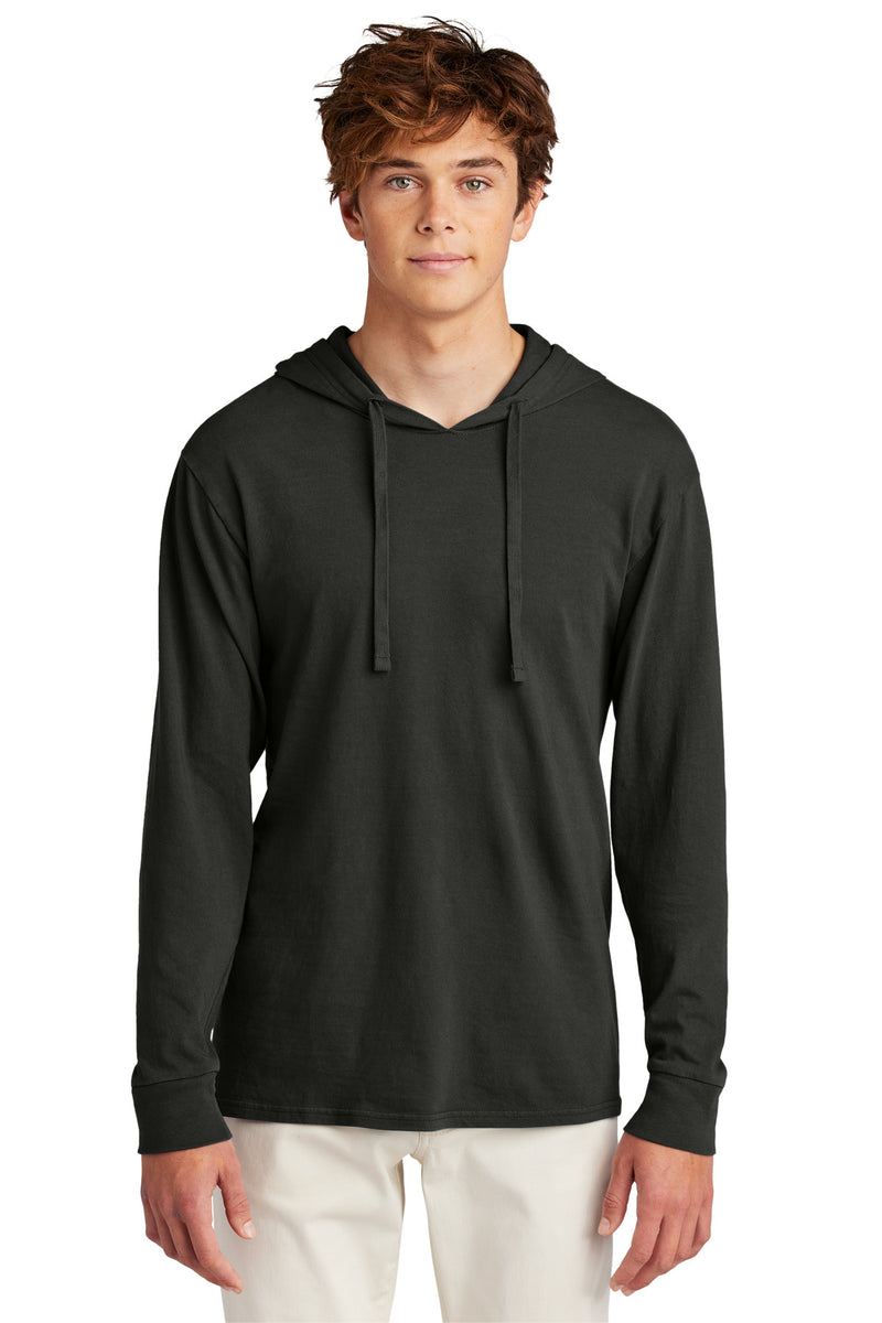 Port & Co Beach Wash Garment-Dyed Pullover Hooded Tee - Black