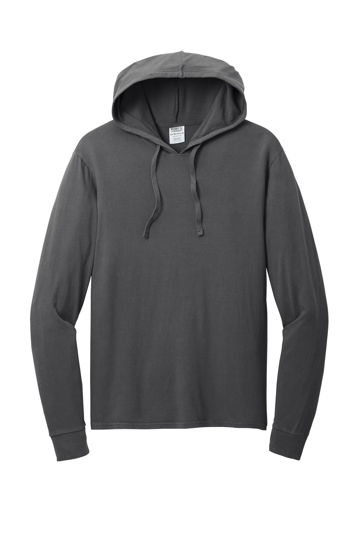 Port & Co Beach Wash Garment-Dyed Pullover Hooded Tee - Coal