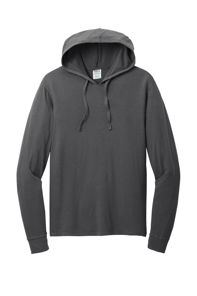 Port & Co Beach Wash Garment-Dyed Pullover Hooded Tee - Coal