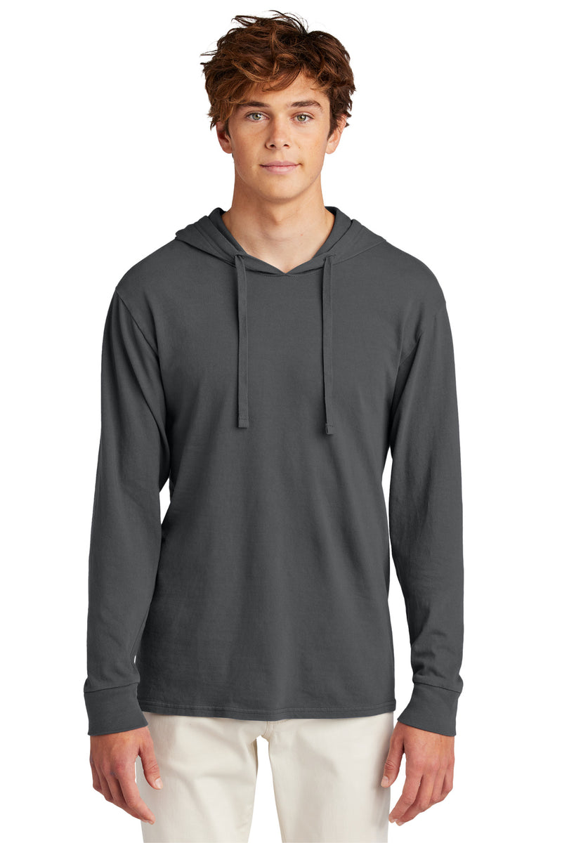 Port & Co Beach Wash Garment-Dyed Pullover Hooded Tee - Coal