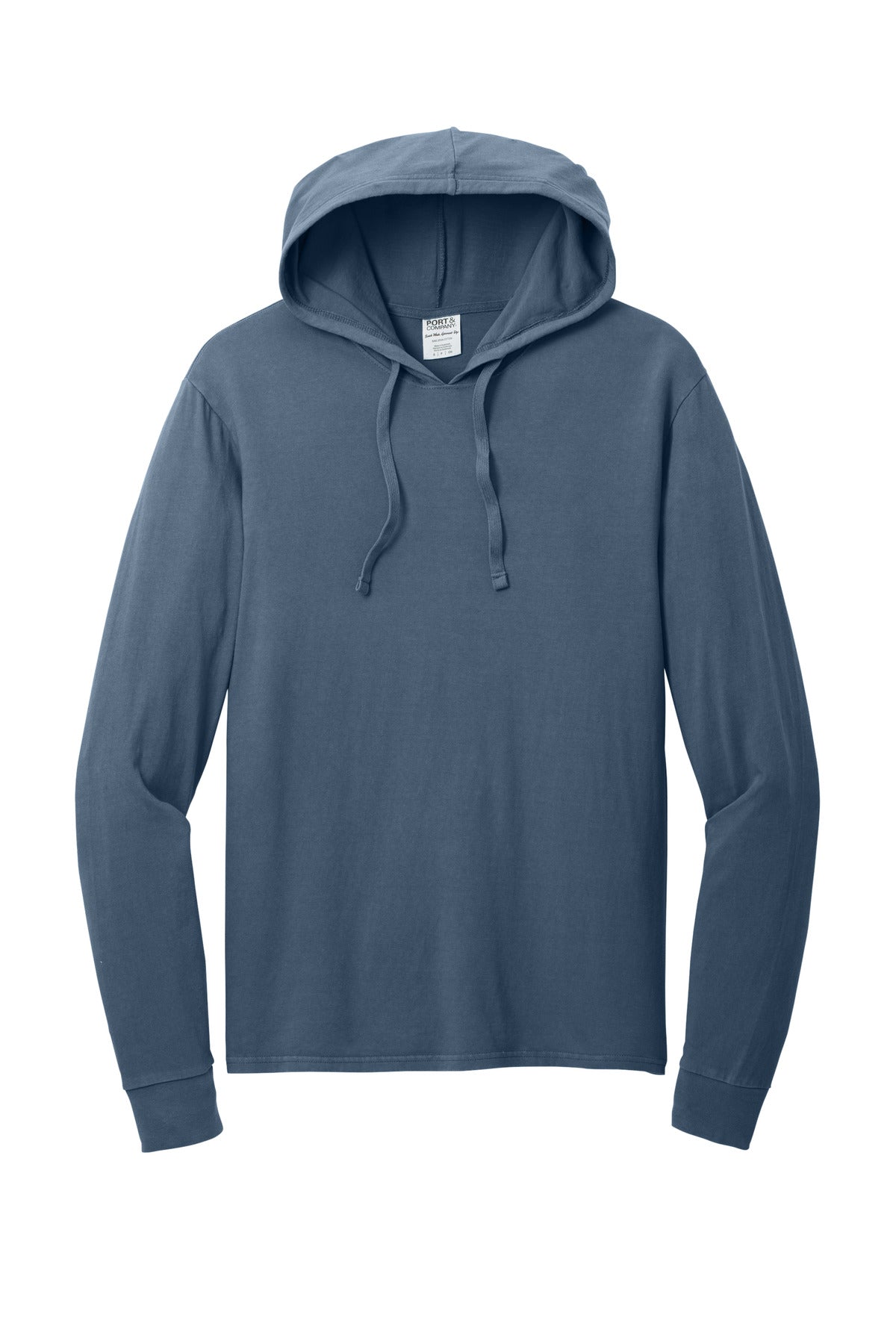 Port & Co Beach Wash Garment-Dyed Pullover Hooded Tee - Denim Blue