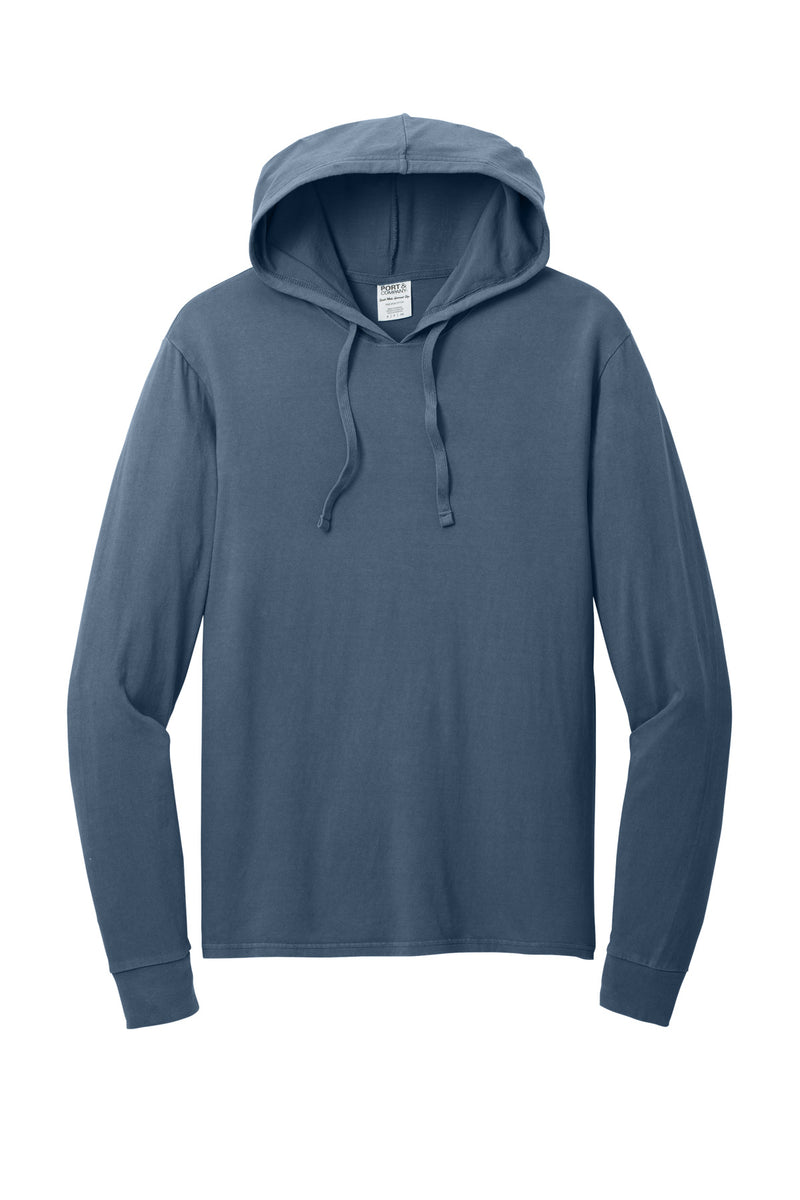 Port & Co Beach Wash Garment-Dyed Pullover Hooded Tee - Denim Blue