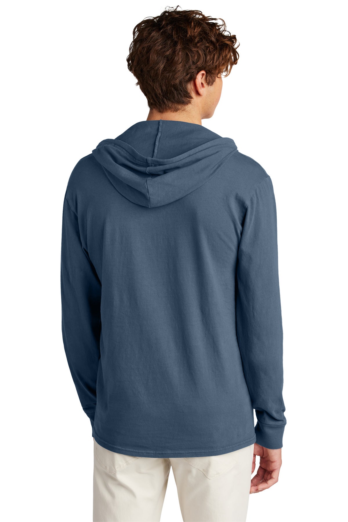 Port & Co Beach Wash Garment-Dyed Pullover Hooded Tee - Denim Blue