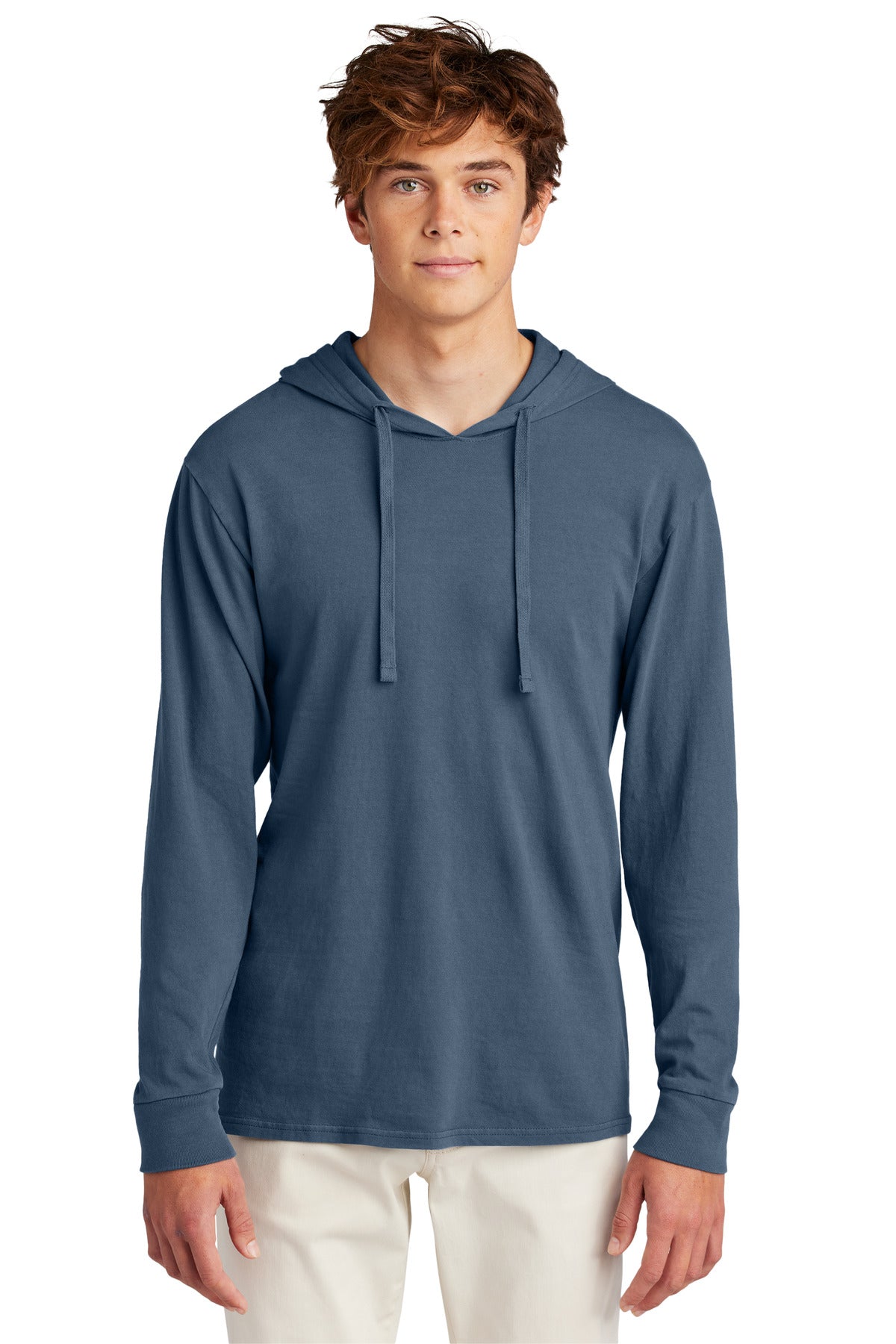 Port & Co Beach Wash Garment-Dyed Pullover Hooded Tee - Denim Blue
