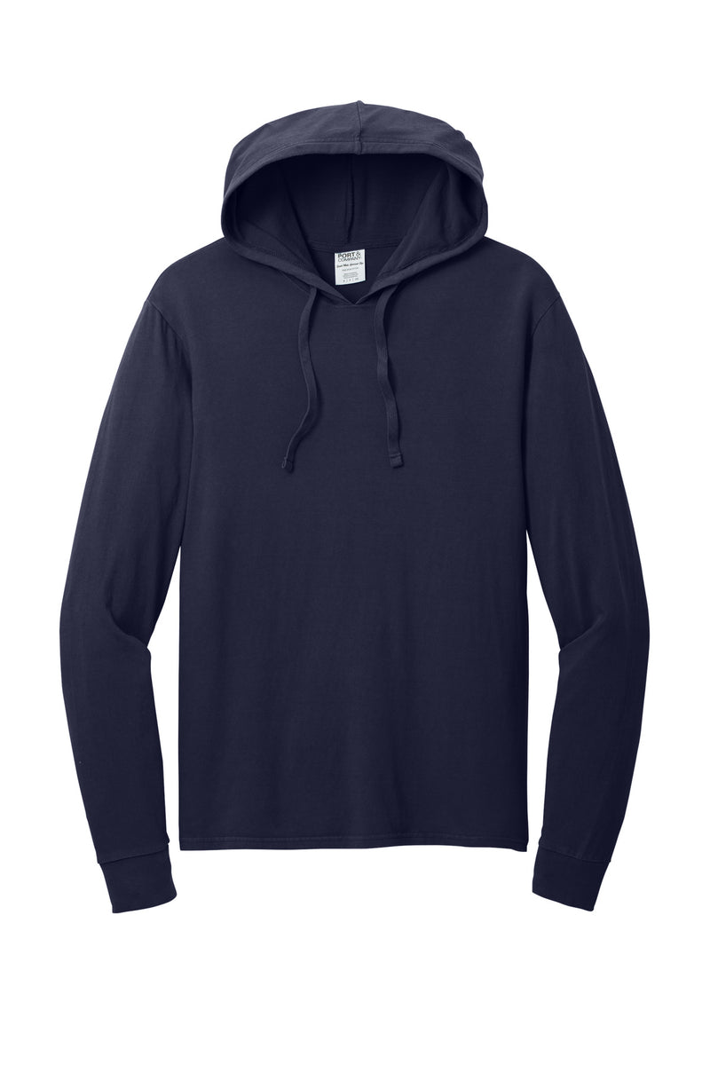 Port & Co Beach Wash Garment-Dyed Pullover Hooded Tee - True Navy