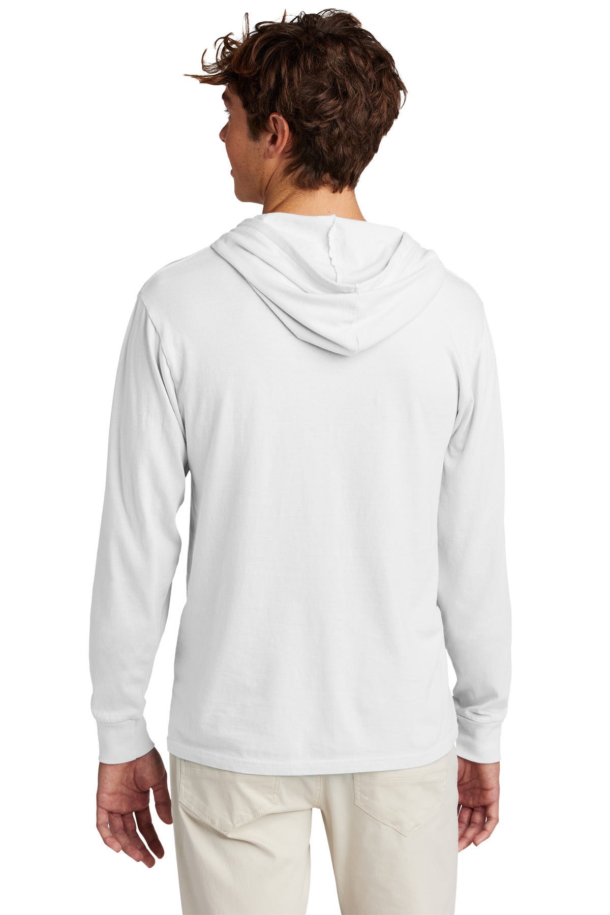 Port & Co Beach Wash Garment-Dyed Pullover Hooded Tee - White