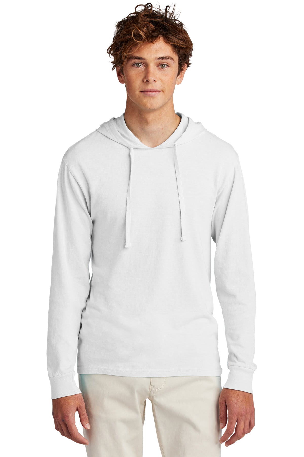 Port & Co Beach Wash Garment-Dyed Pullover Hooded Tee - White