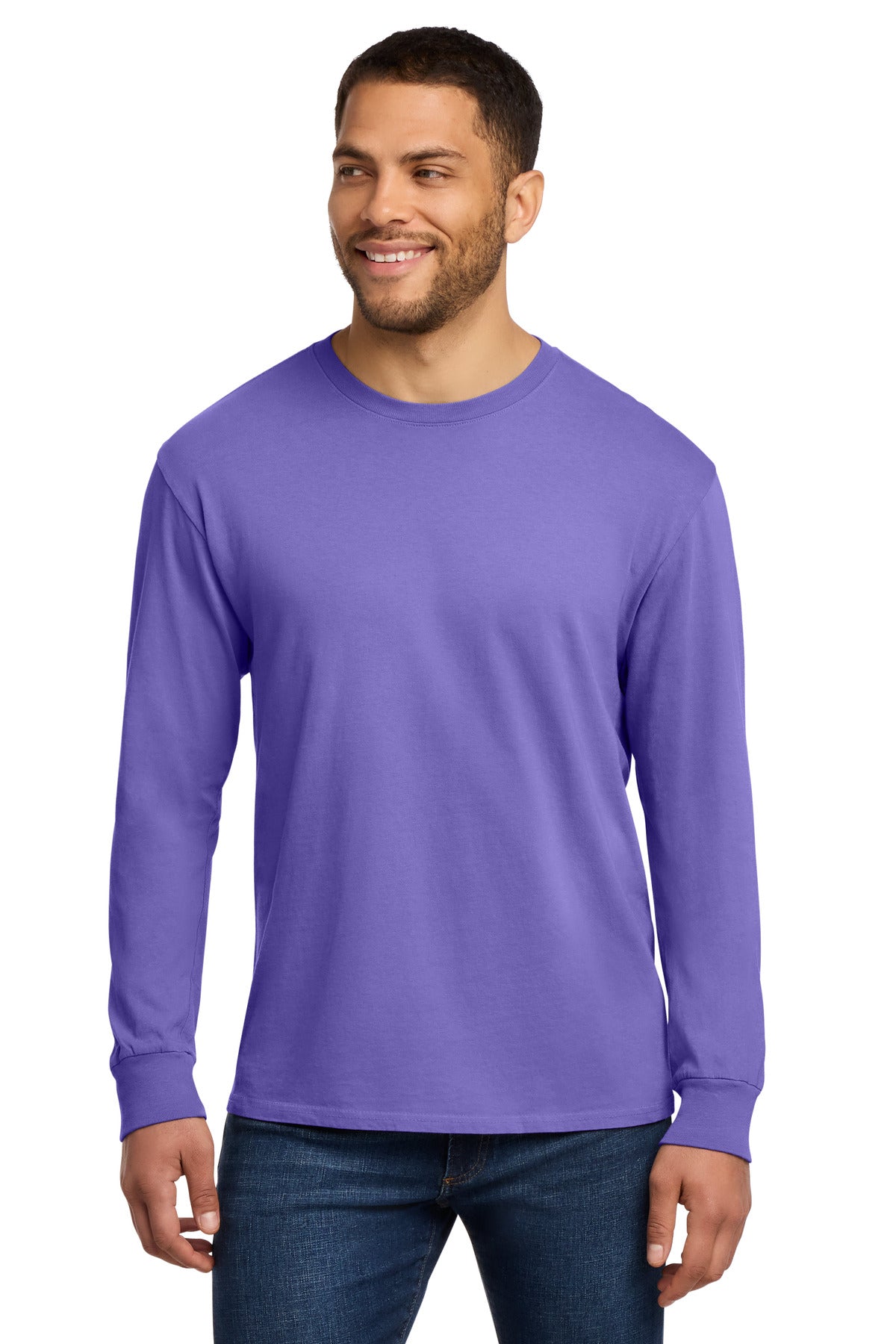 Port & Co Beach Wash Garment-Dyed Long Sleeve Tee - Amethyst