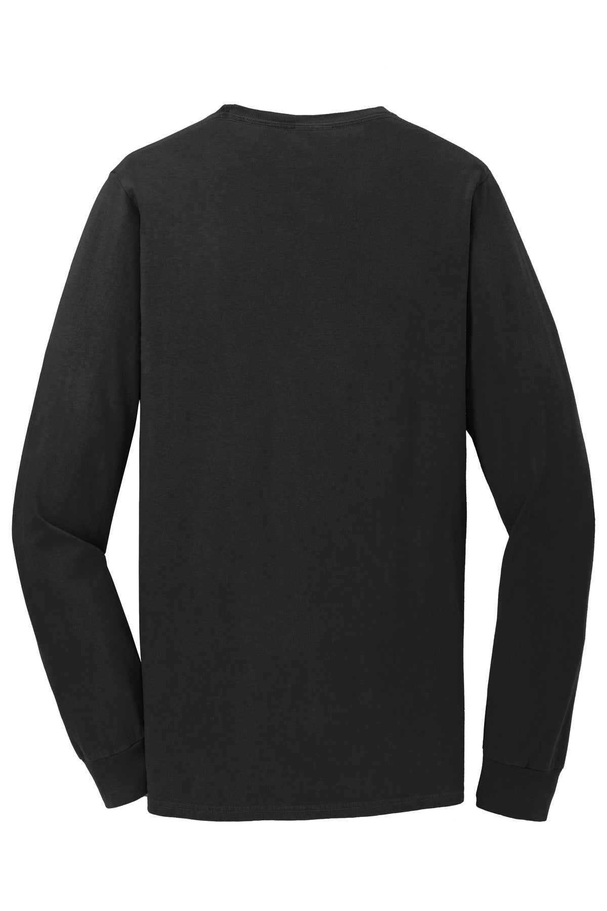 Port & Co Beach Wash Garment-Dyed Long Sleeve Tee - Black