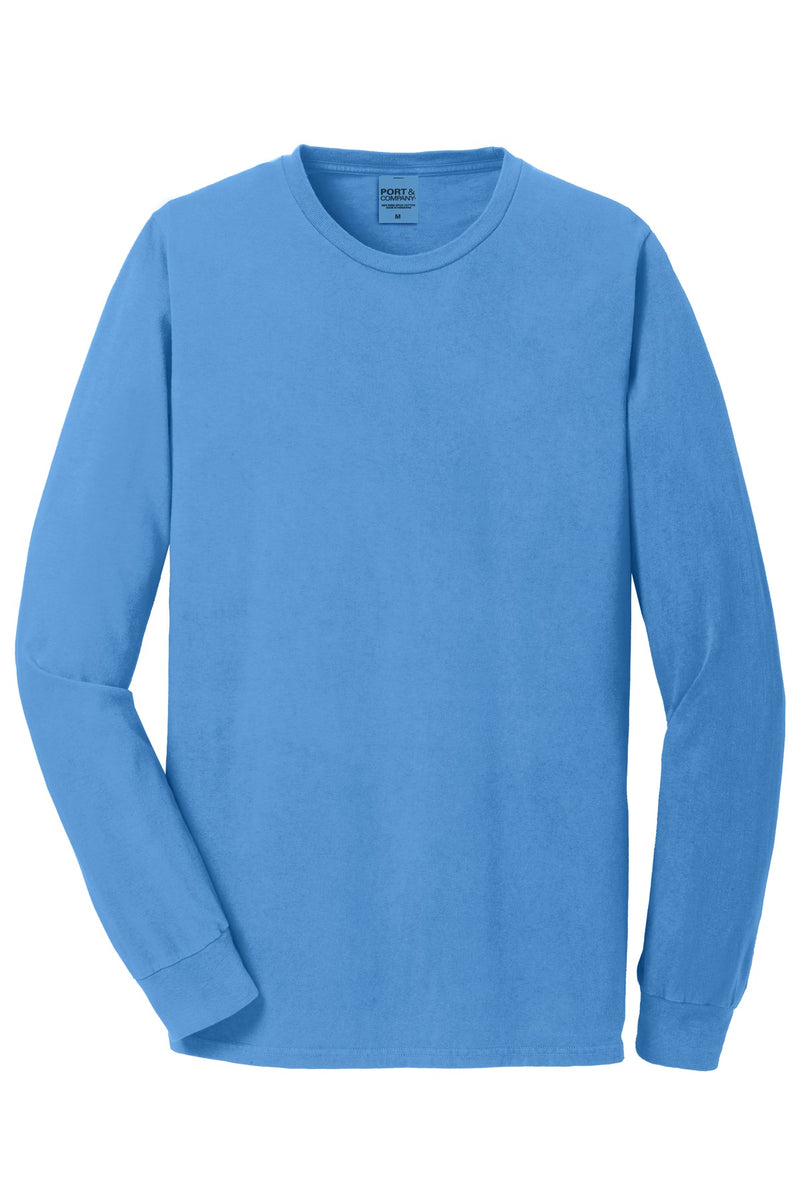 Port & Co Beach Wash Garment-Dyed Long Sleeve Tee - Blue Moon