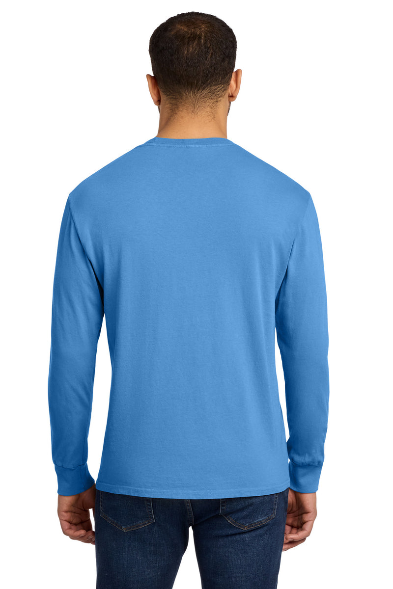 Port & Co Beach Wash Garment-Dyed Long Sleeve Tee - Blue Moon