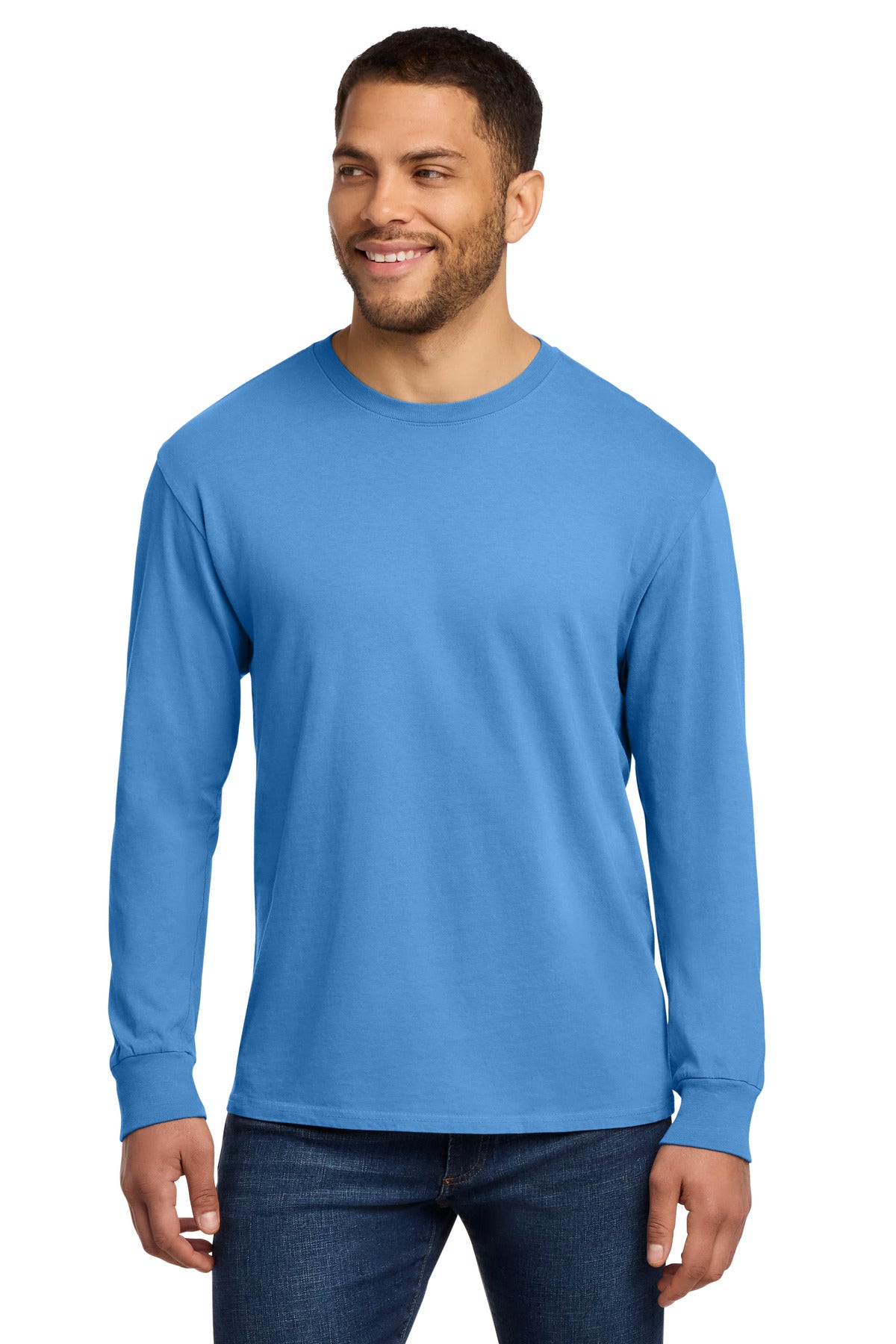 Port & Co Beach Wash Garment-Dyed Long Sleeve Tee - Blue Moon