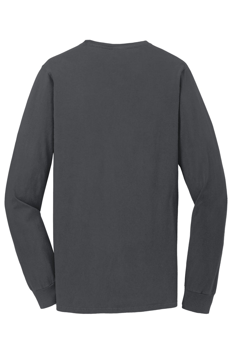 Port & Co Beach Wash Garment-Dyed Long Sleeve Tee - Coal