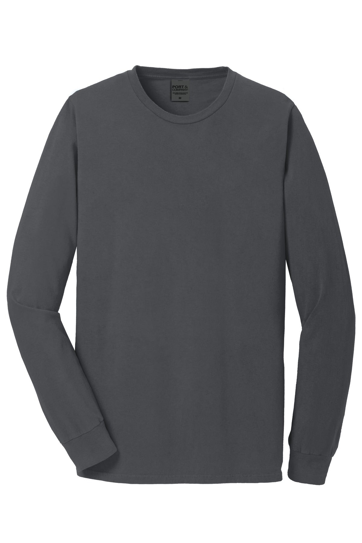 Port & Co Beach Wash Garment-Dyed Long Sleeve Tee - Coal