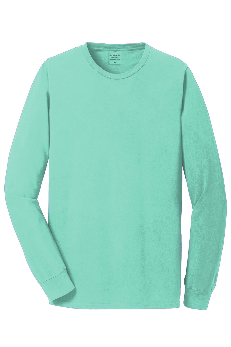 Port & Co Beach Wash Garment-Dyed Long Sleeve Tee - Cool Mint