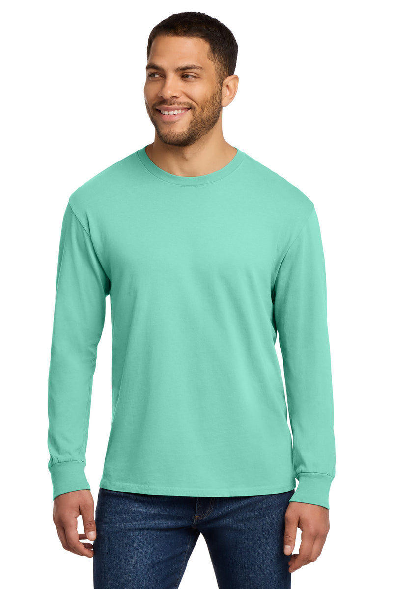 Port & Co Beach Wash Garment-Dyed Long Sleeve Tee - Cool Mint