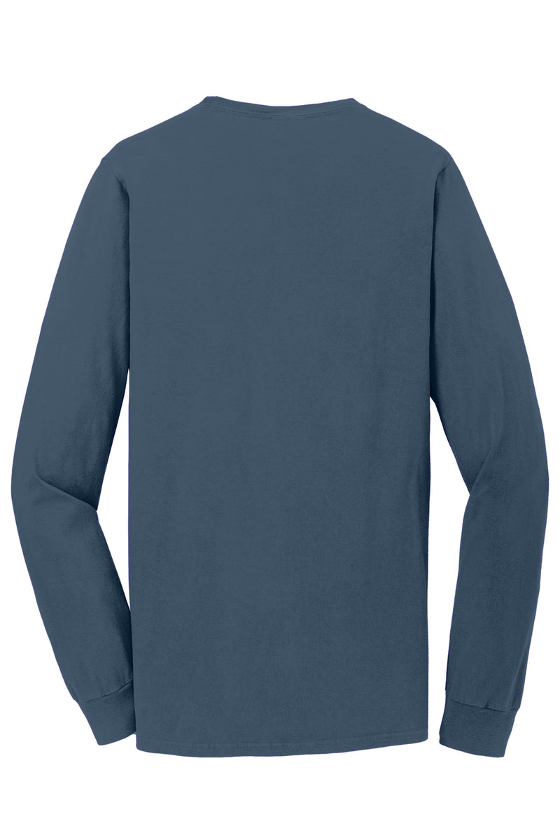 Port & Co Beach Wash Garment-Dyed Long Sleeve Tee - Denim Blue