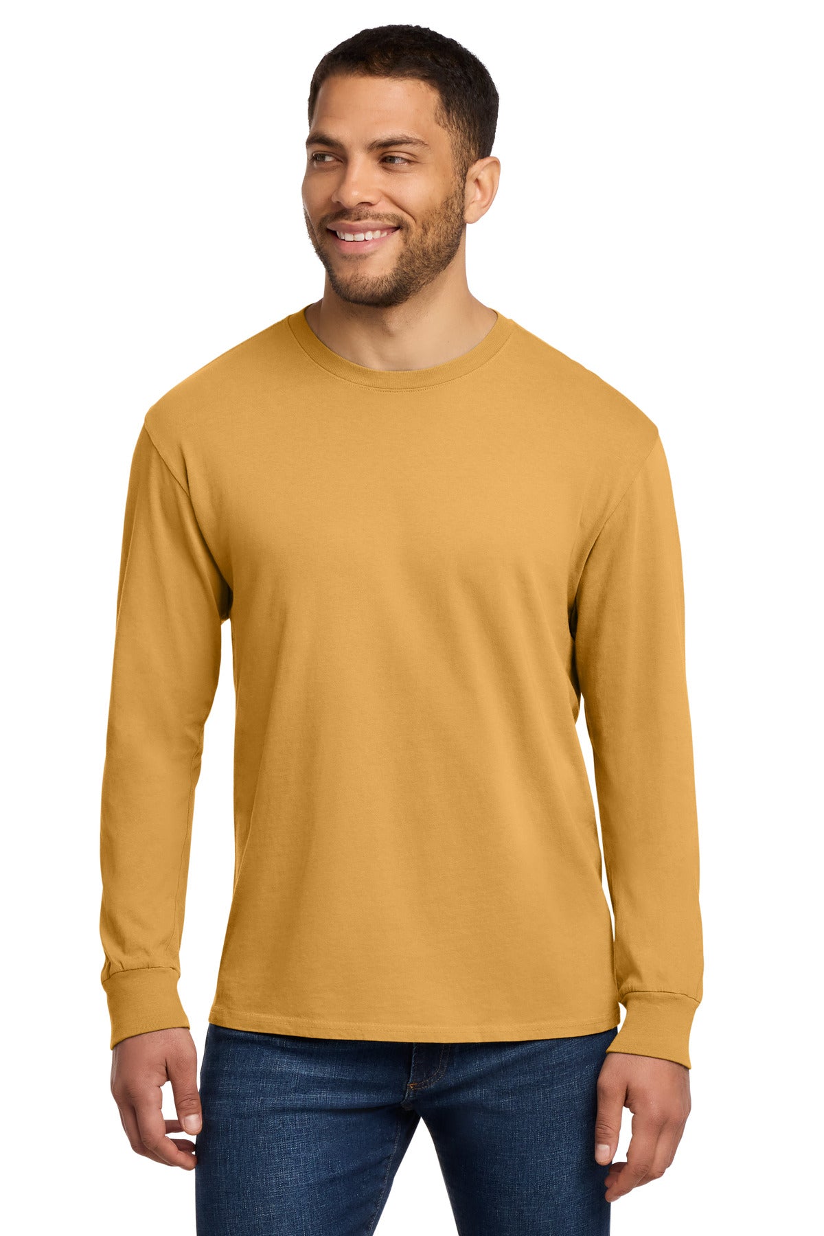 Port & Co Beach Wash Garment-Dyed Long Sleeve Tee - Dijon