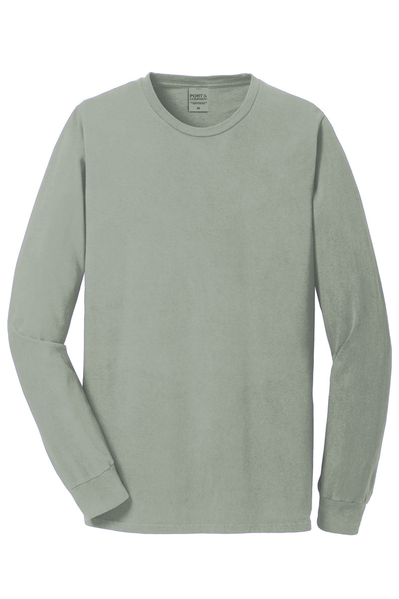 Port & Co Beach Wash Garment-Dyed Long Sleeve Tee - Dove Grey