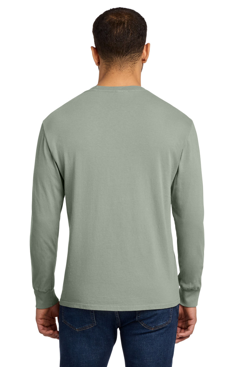 Port & Co Beach Wash Garment-Dyed Long Sleeve Tee - Dove Grey