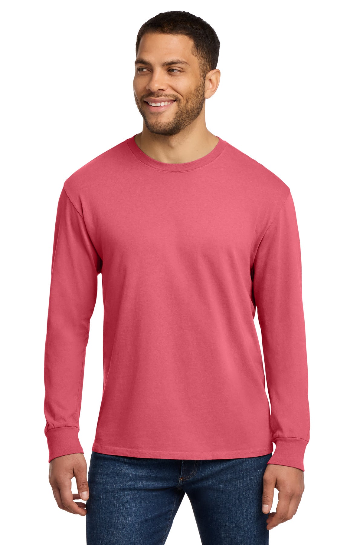 Port & Co Beach Wash Garment-Dyed Long Sleeve Tee - Fruit Punch