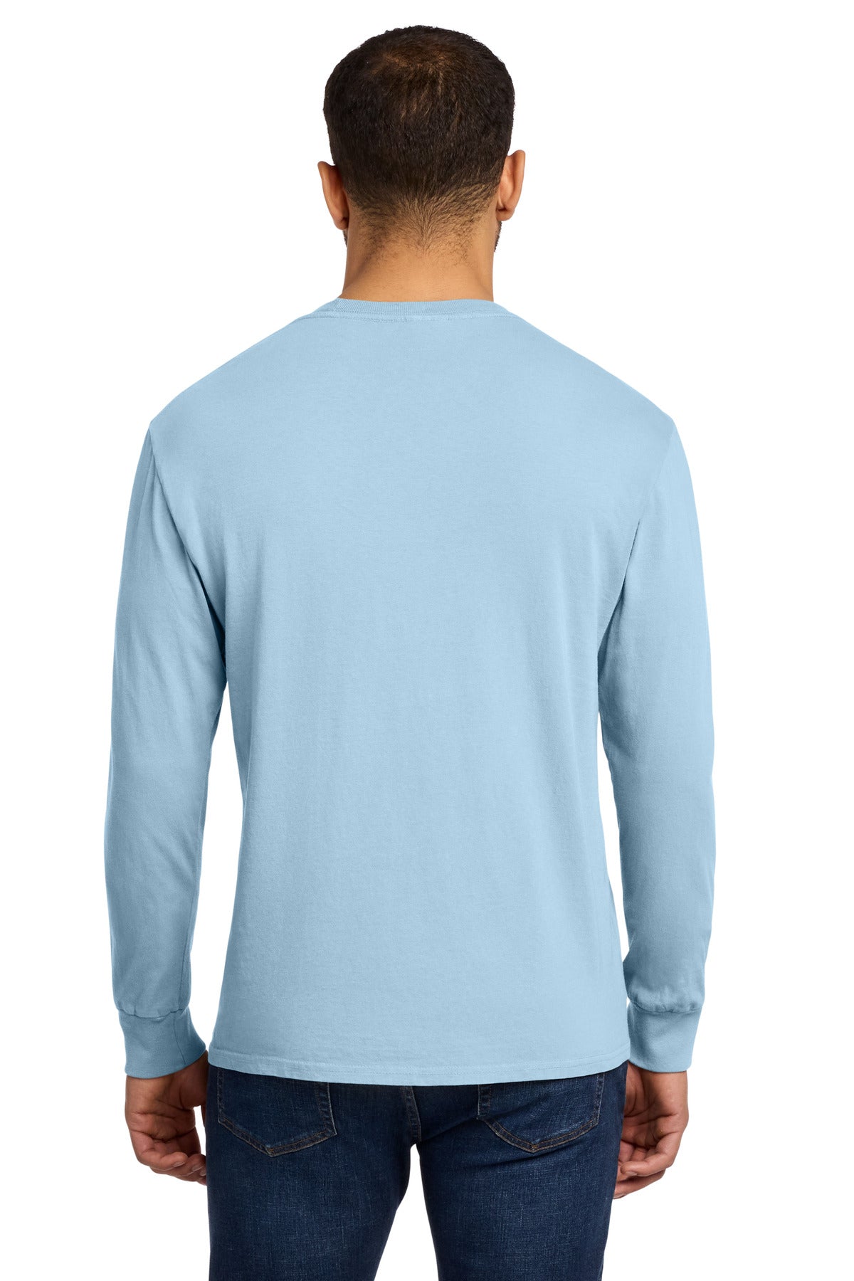 Port & Co Beach Wash Garment-Dyed Long Sleeve Tee - Glacier