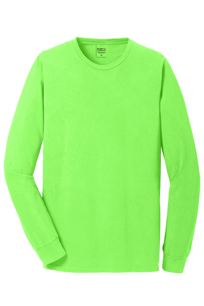 Port & Co Beach Wash Garment-Dyed Long Sleeve Tee - Neon Green
