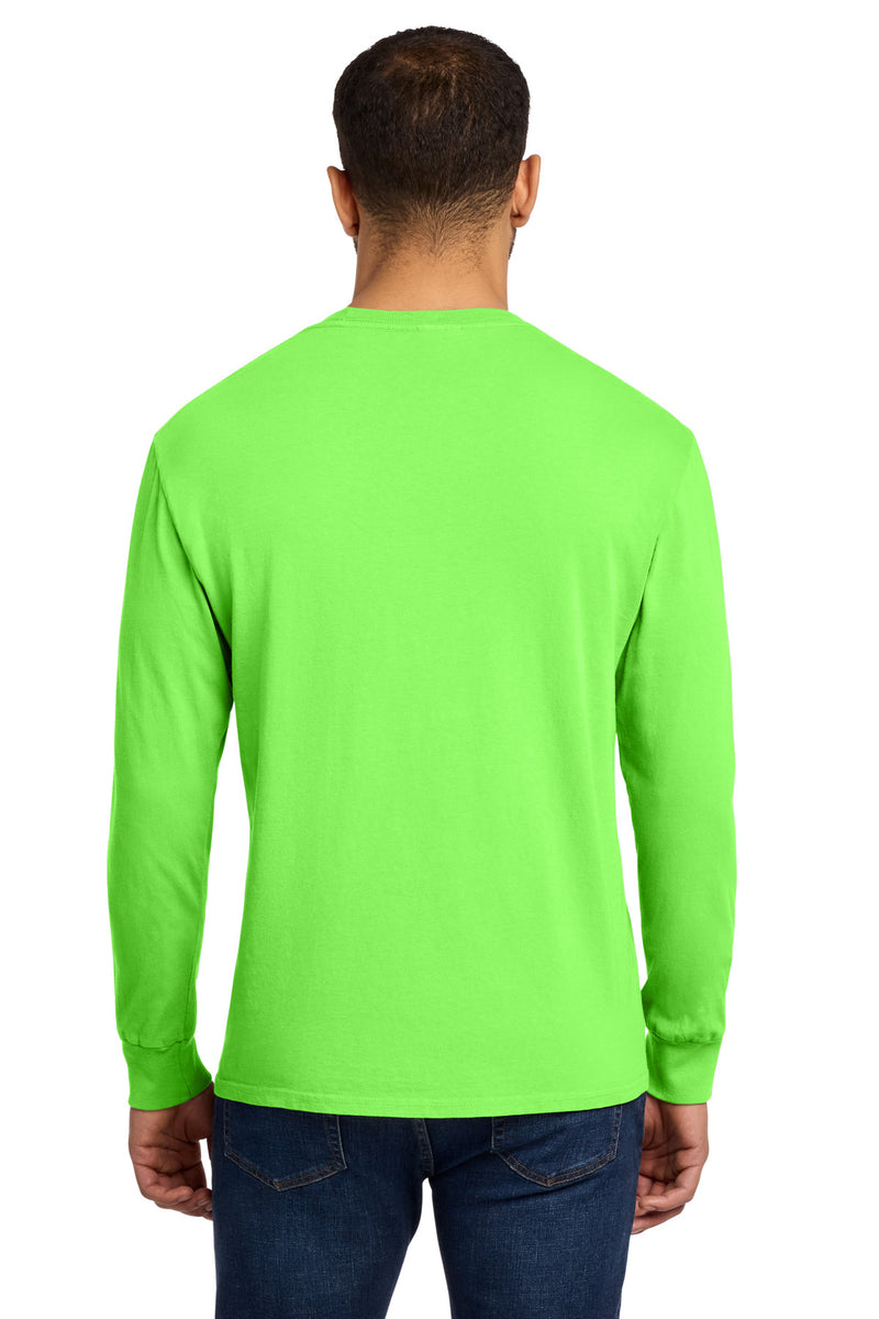 Port & Co Beach Wash Garment-Dyed Long Sleeve Tee - Neon Green
