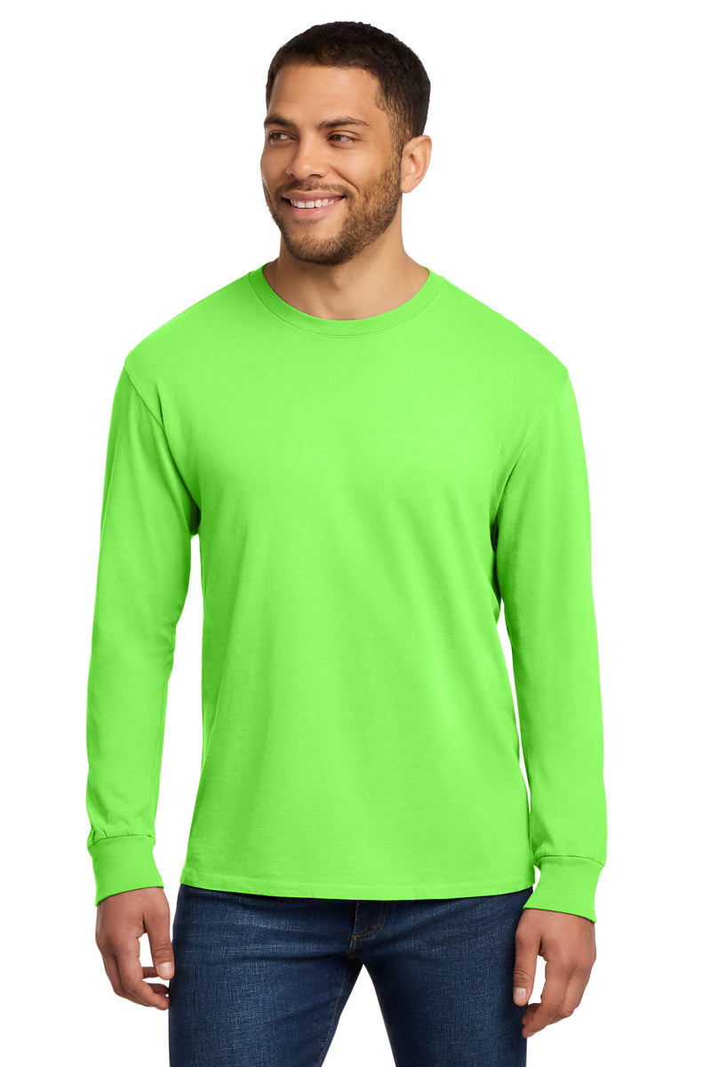 Port & Co Beach Wash Garment-Dyed Long Sleeve Tee - Neon Green