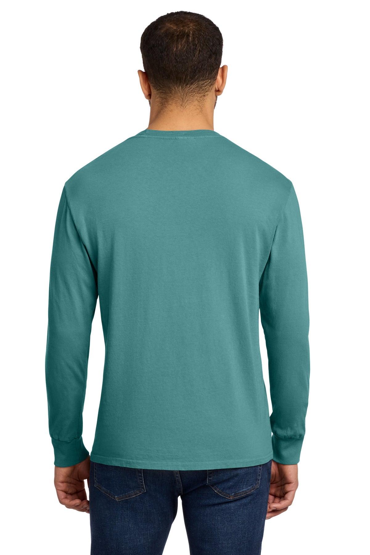 Port & Co Beach Wash Garment-Dyed Long Sleeve Tee - Peacock