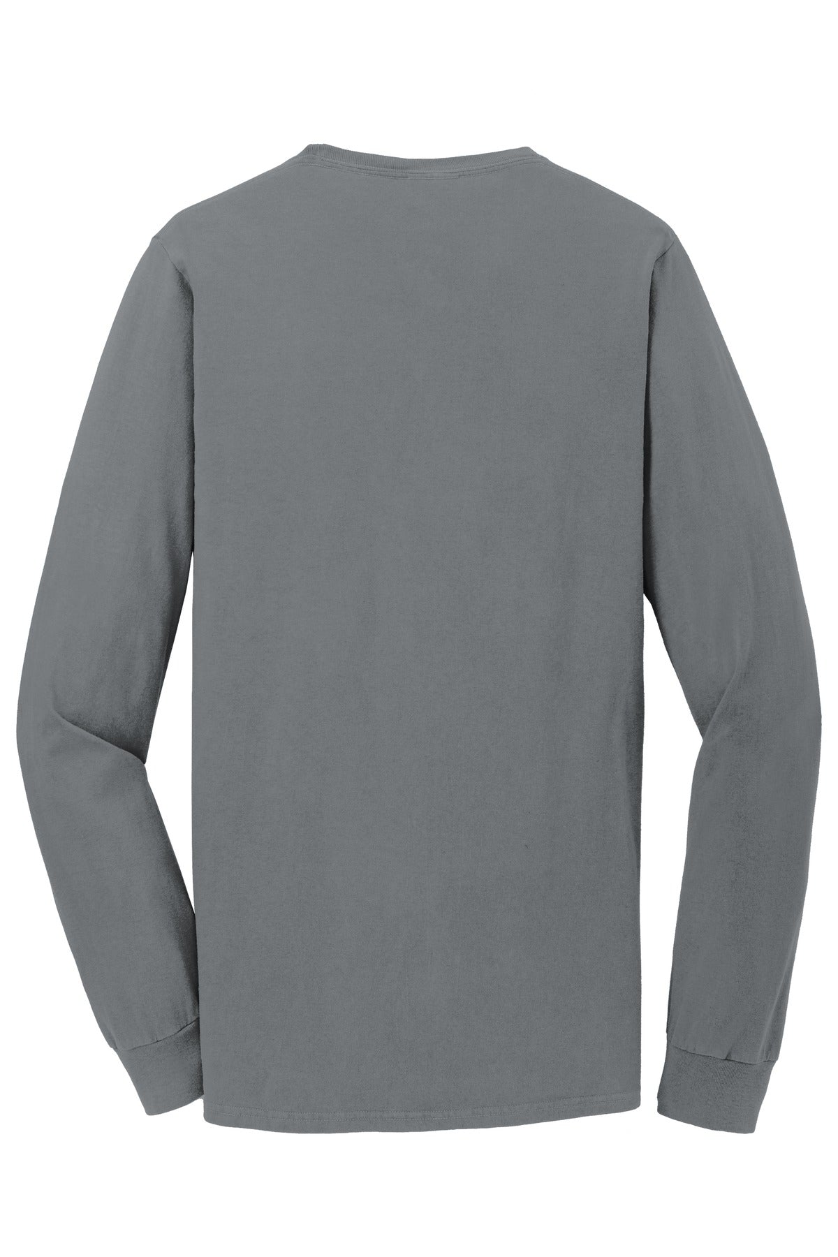 Port & Co Beach Wash Garment-Dyed Long Sleeve Tee - Pewter