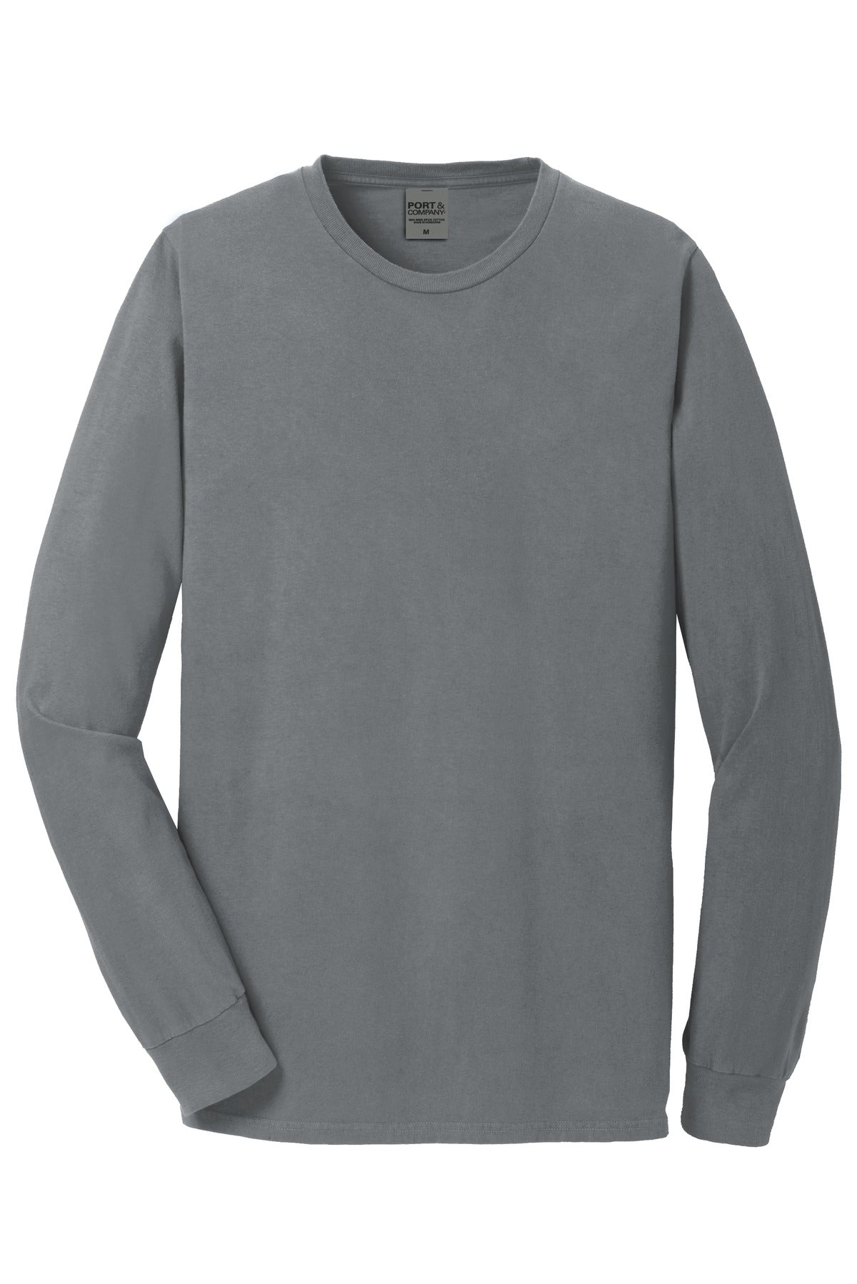 Port & Co Beach Wash Garment-Dyed Long Sleeve Tee - Pewter