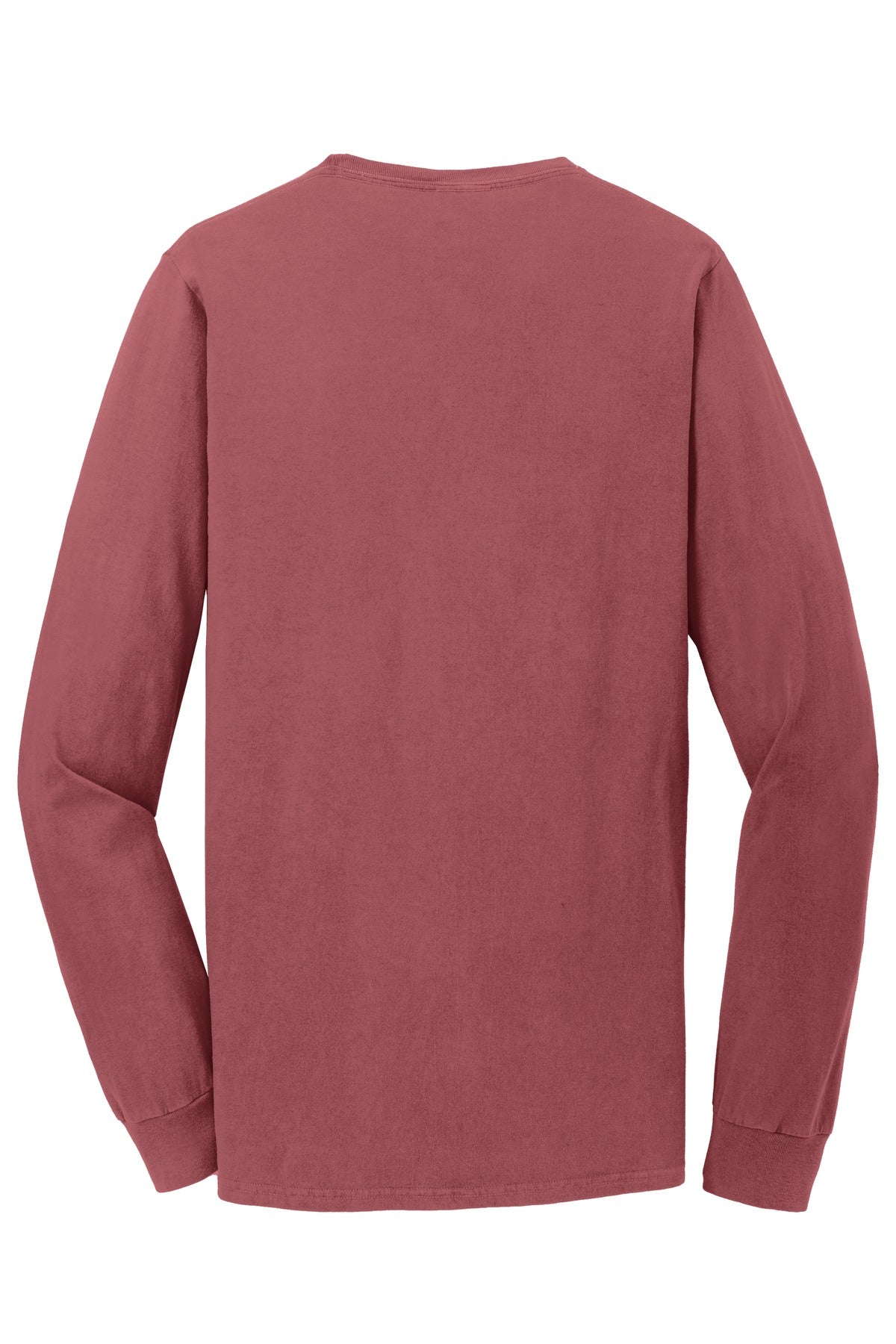 Port & Co Beach Wash Garment-Dyed Long Sleeve Tee - Red Rock