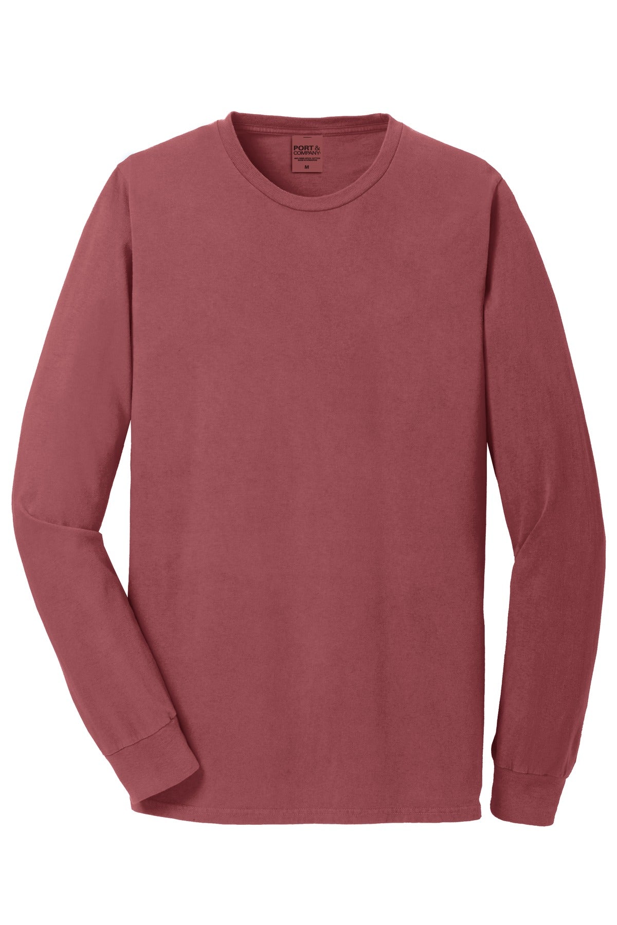 Port & Co Beach Wash Garment-Dyed Long Sleeve Tee - Red Rock
